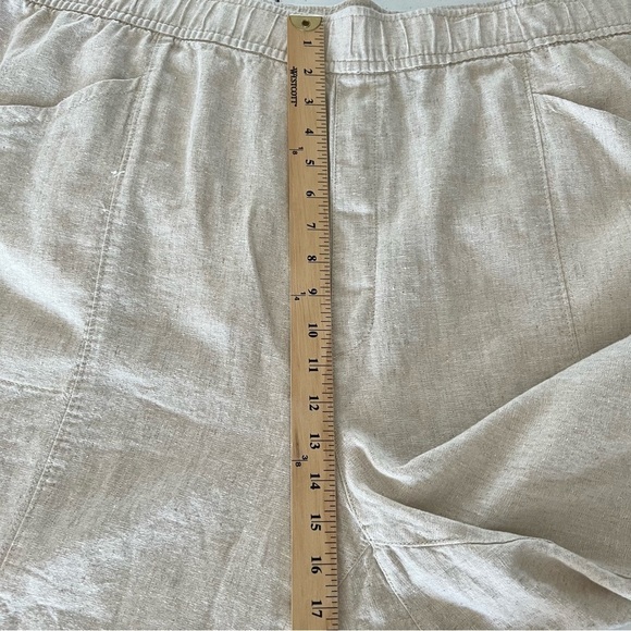 Old Navy Women’s 4XL High Rise Cropped Linen-Blend Tapered Pants Beige - Picture 8 of 15